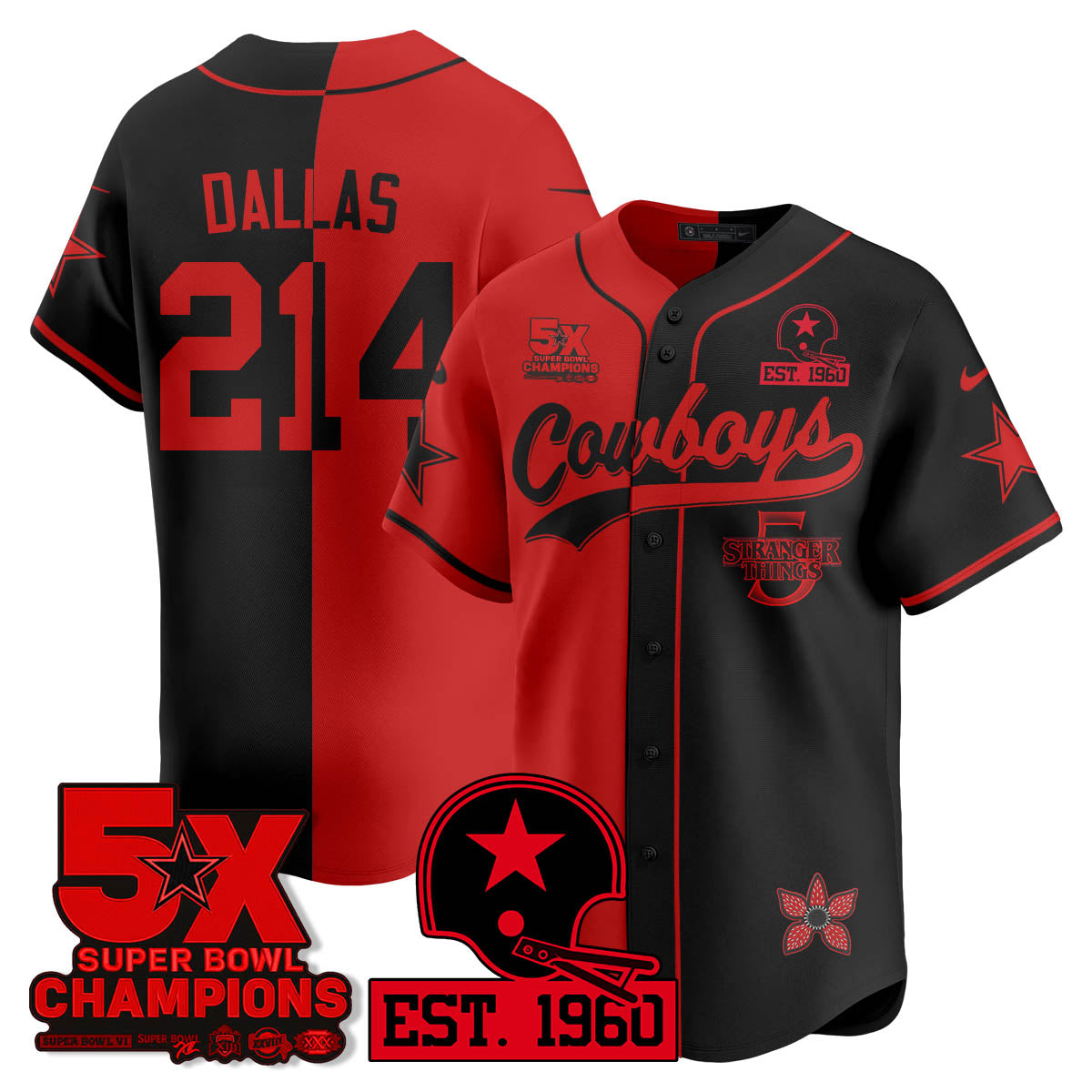 DAL Stranger Things Vapor Limited Baseball Jersey - All Stitched