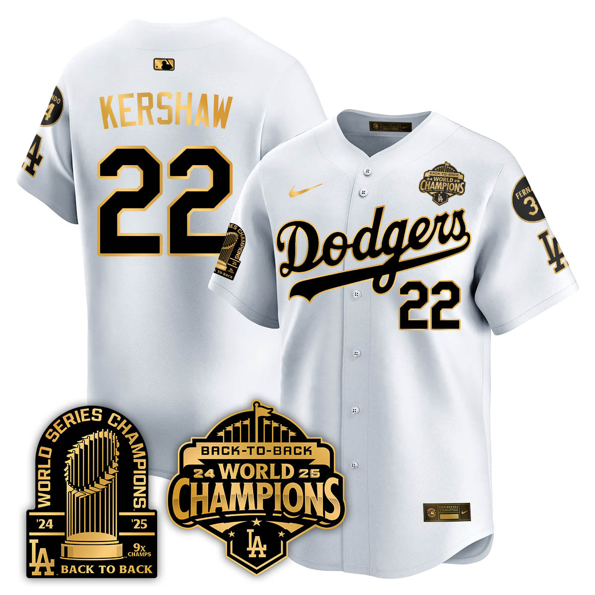 LAD 2025 World Series Champions Jersey - 9x Champs - All Stitched