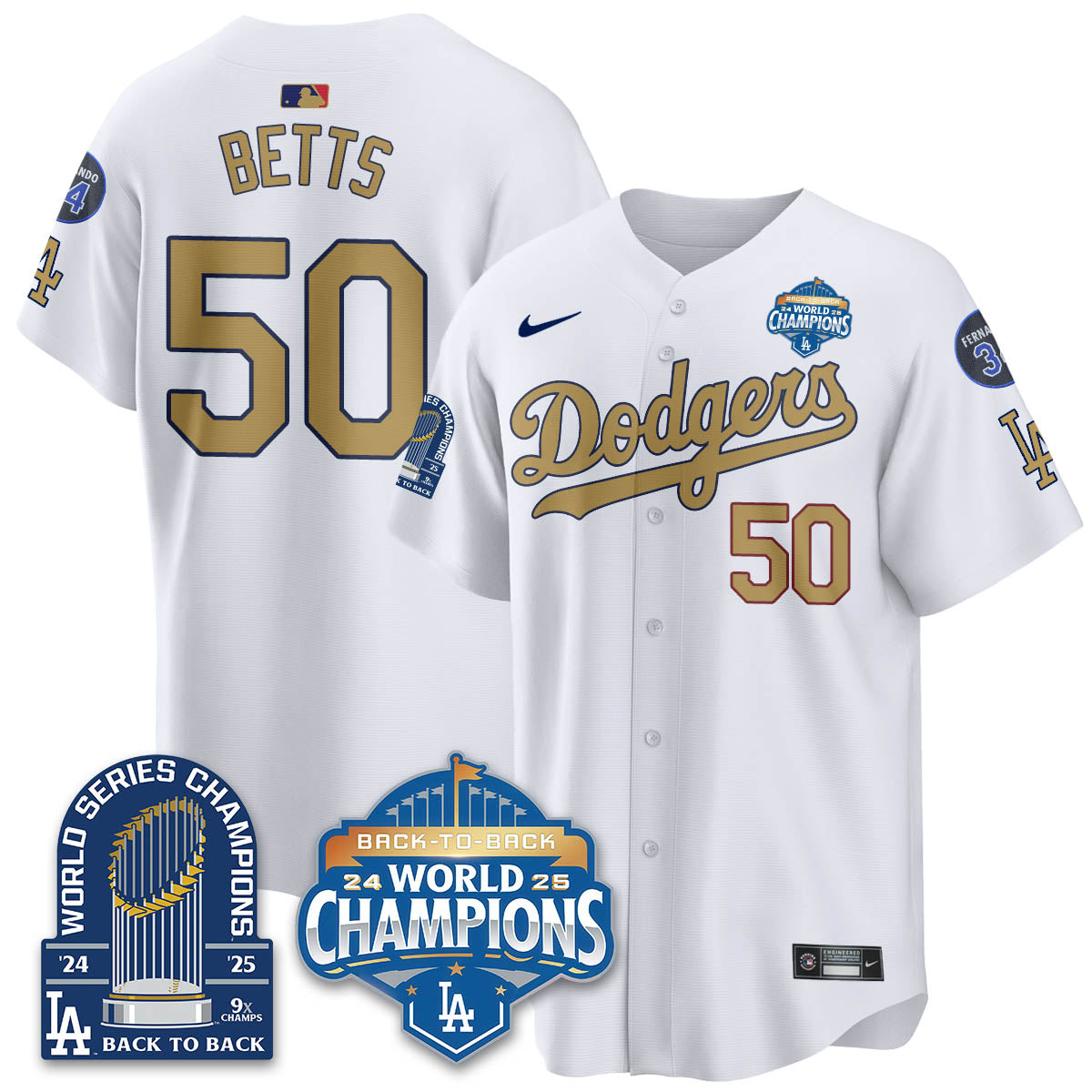 LAD 2025 World Series Champions Men Jersey - 9x Champs - All Stitched