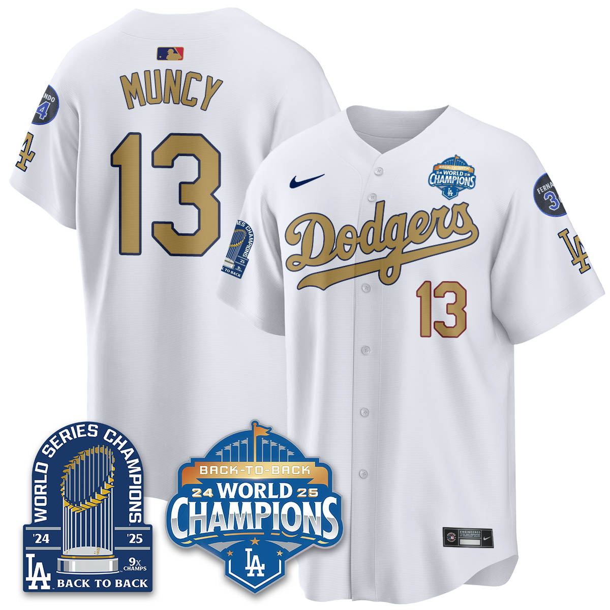 LAD 2025 World Series Champions Men Jersey - 9x Champs - All Stitched