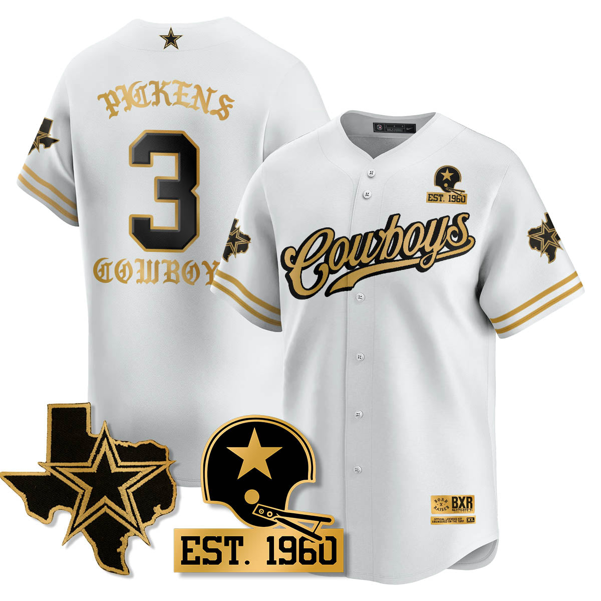 DAL Born x Raised Baseball Jersey - All Stitched