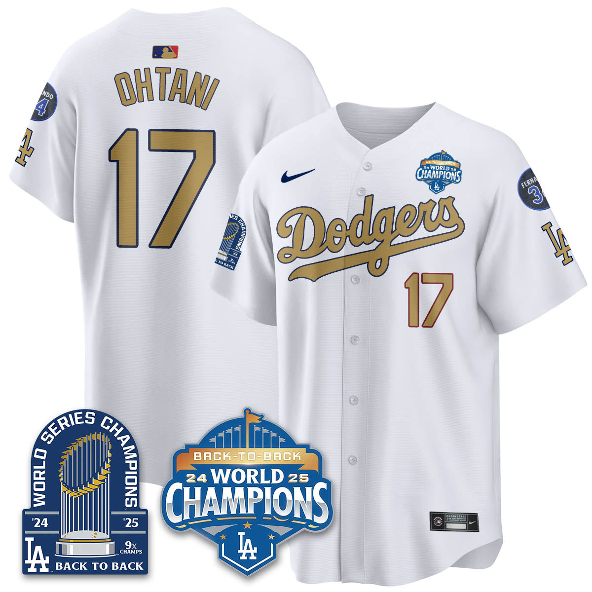 LAD 2025 World Series Champions Men Jersey - 9x Champs - All Stitched