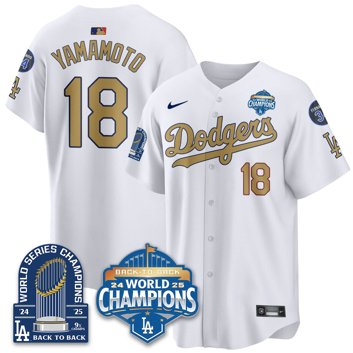 LAD 2025 World Series Champions Men Jersey - 9x Champs - All Stitched