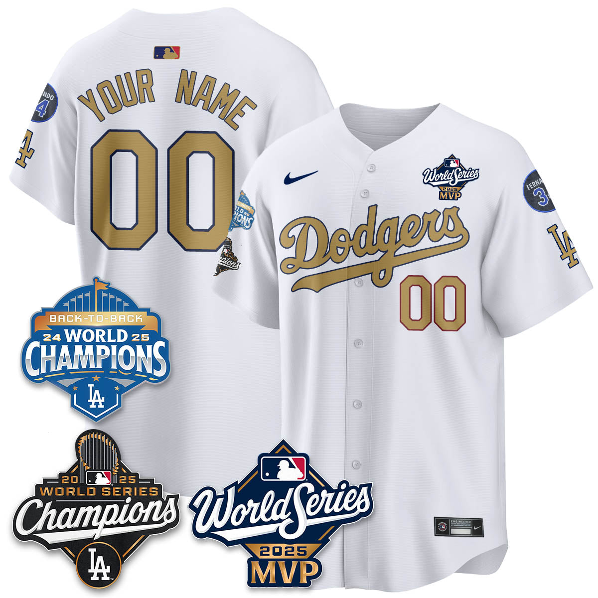 Yoshinobu Yamamoto LAD 2025 World Series MVP Jersey - All Stitched
