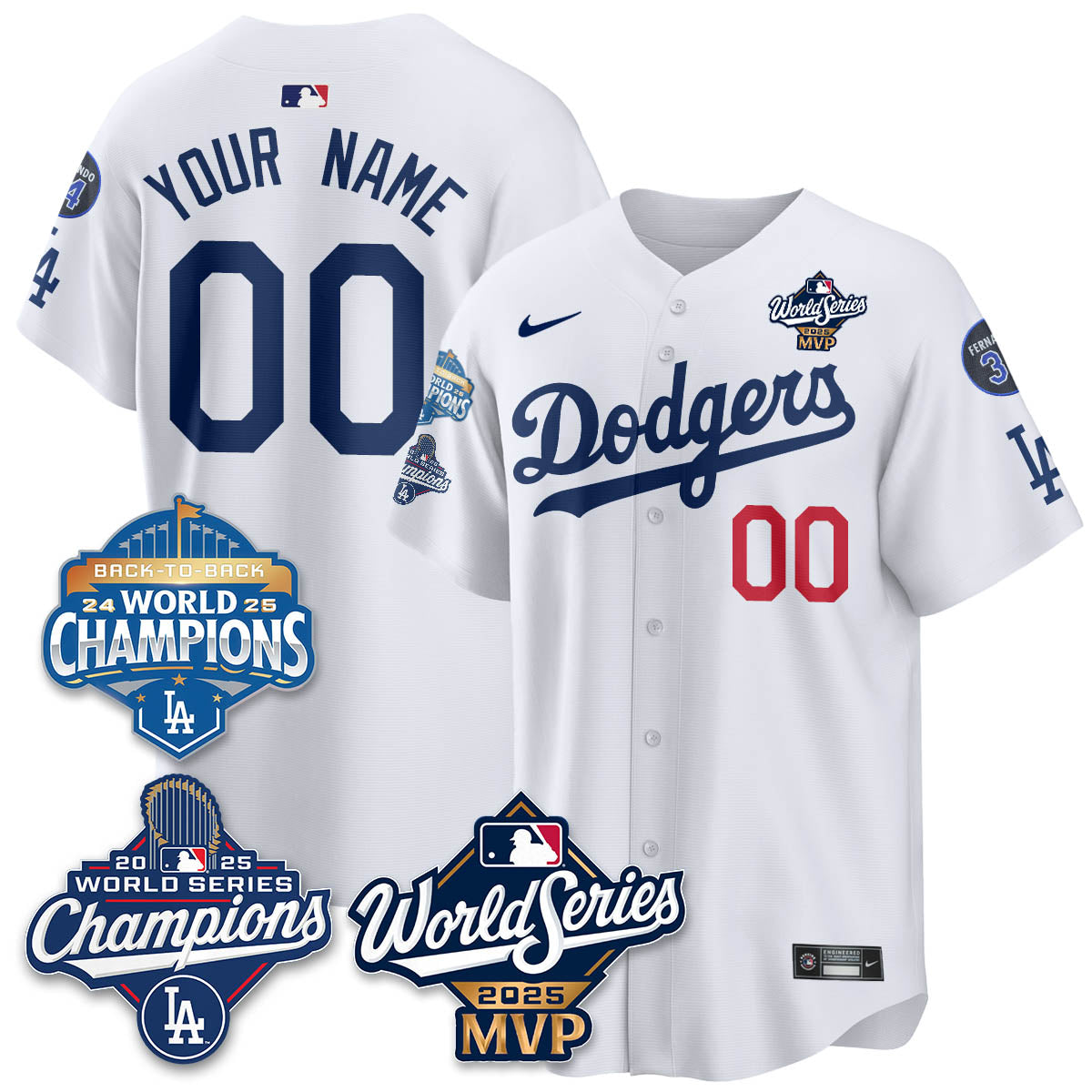 Yoshinobu Yamamoto LAD 2025 World Series MVP Jersey - All Stitched