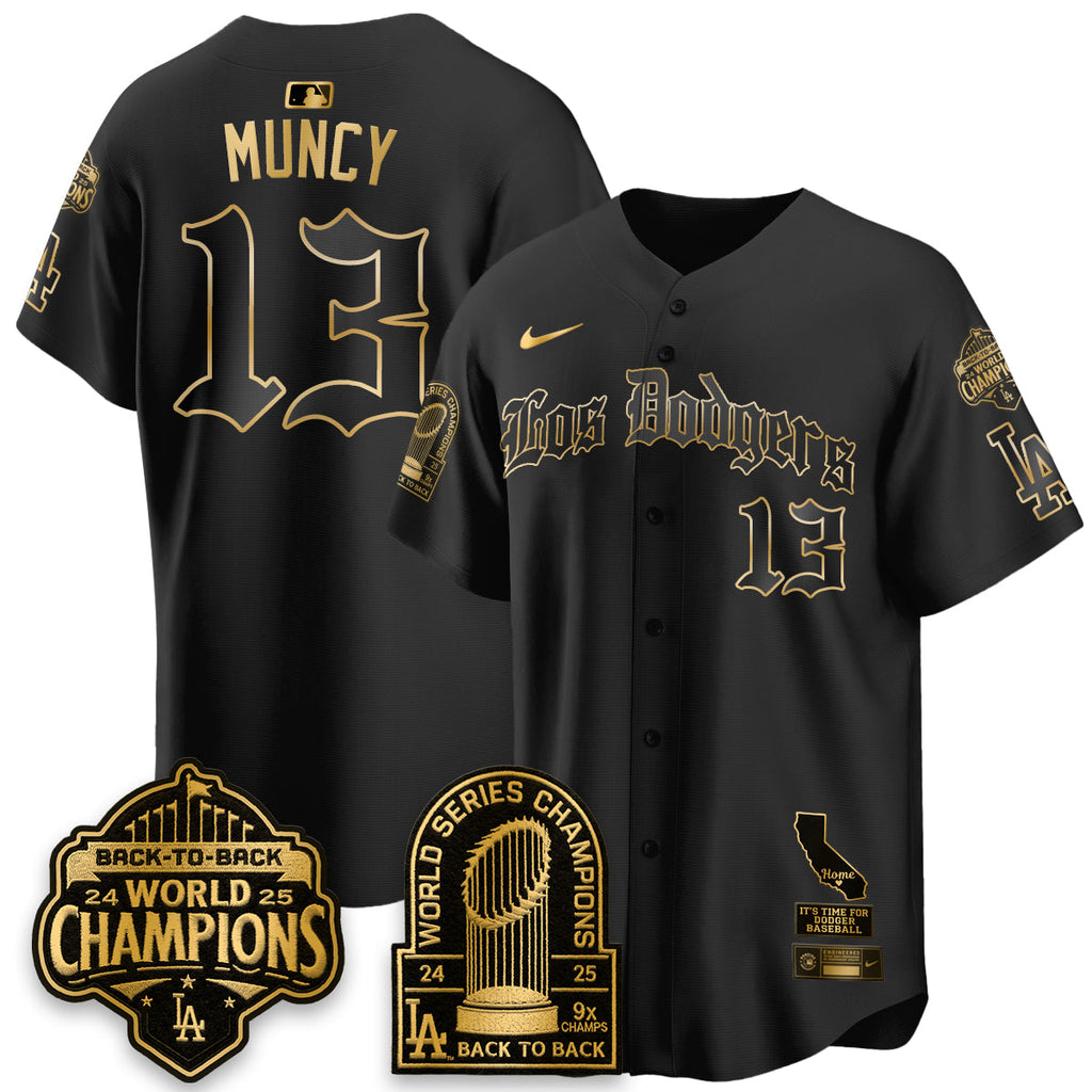 Los Angeles Dodgers World Series Champions Vapor Premier Limited Gothic Edition Jersey - All Stitched