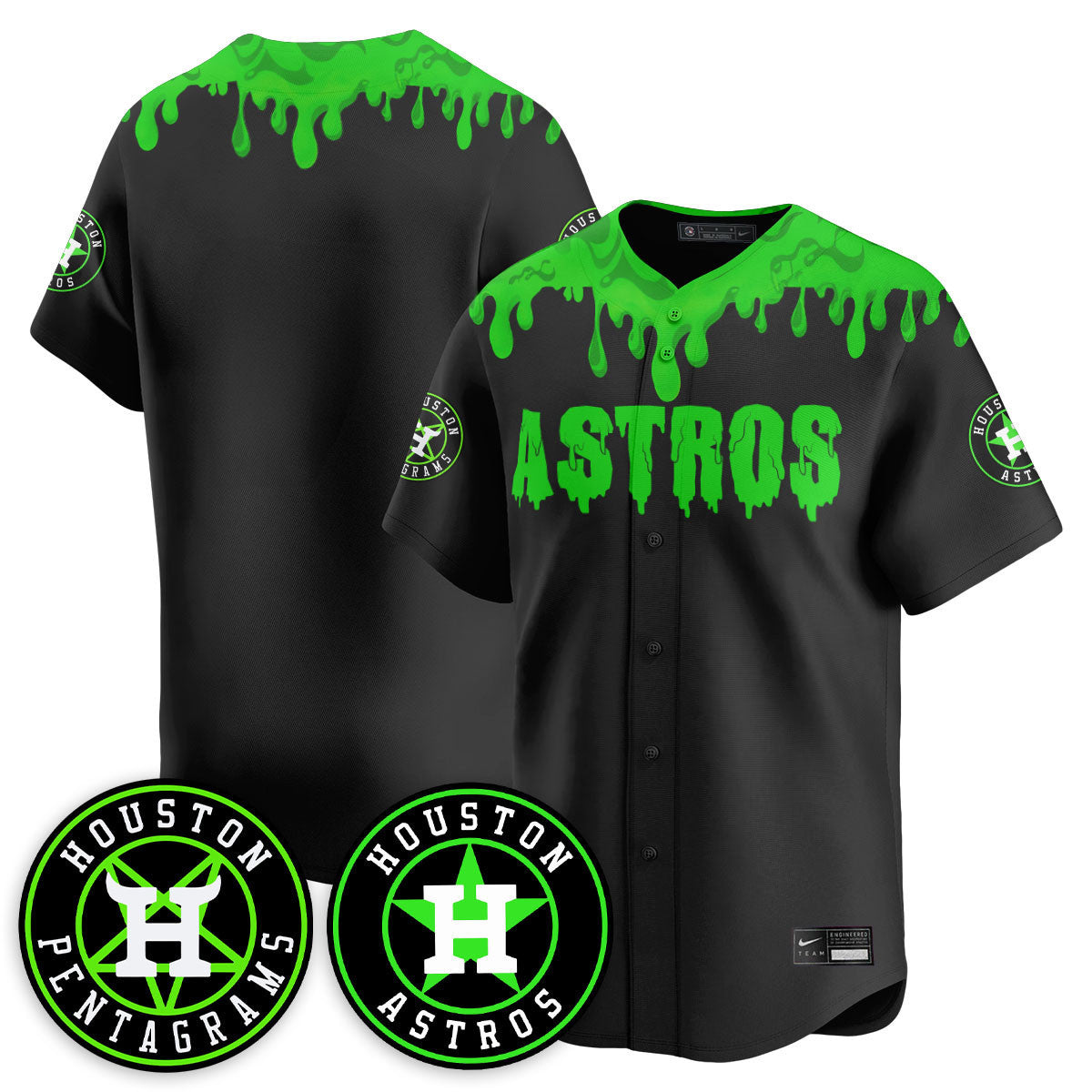 Custom Houston Astros "Slime Night Special" Jersey - Stitched