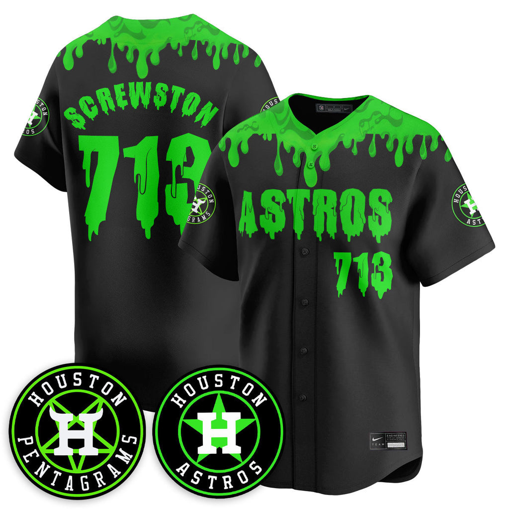 Custom Houston Astros "Slime Night Special" Jersey - Stitched