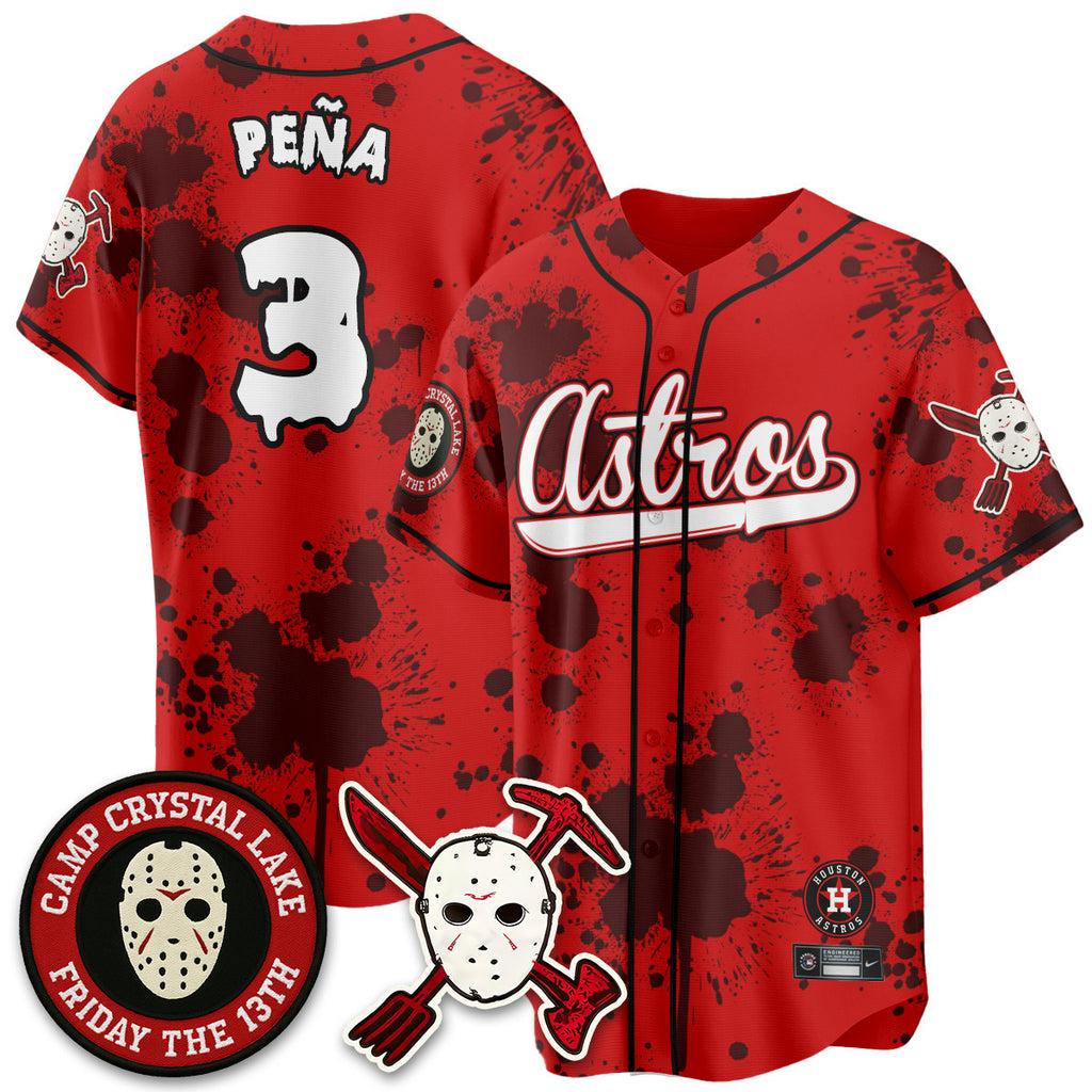 Custom Houston Astros "Friday the 13th" Jersey - All Stitched