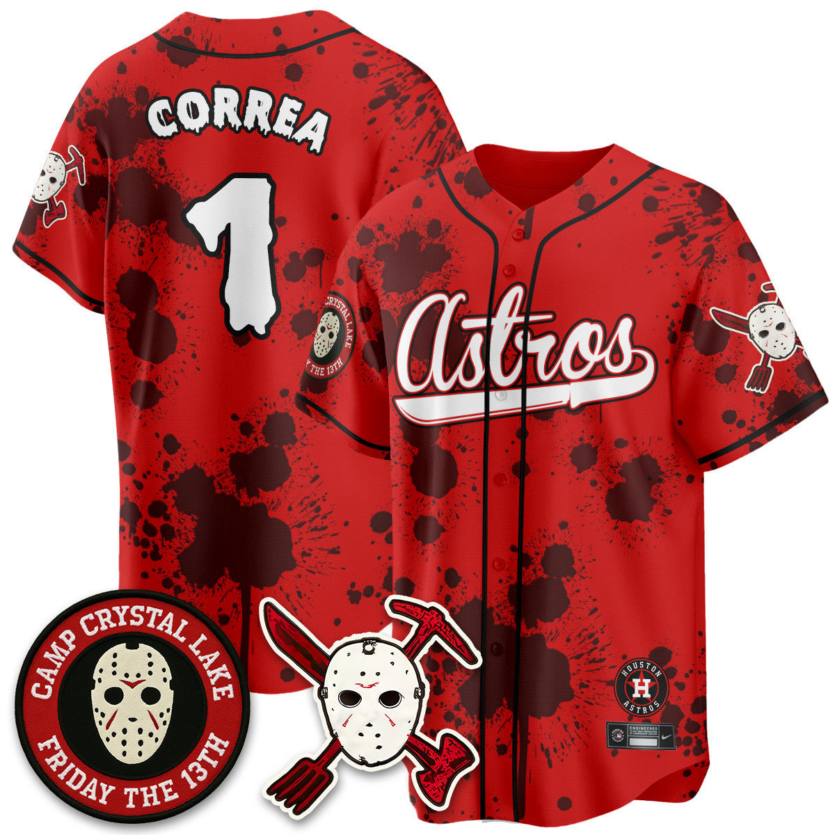Custom Houston Astros "Friday the 13th" Jersey - All Stitched