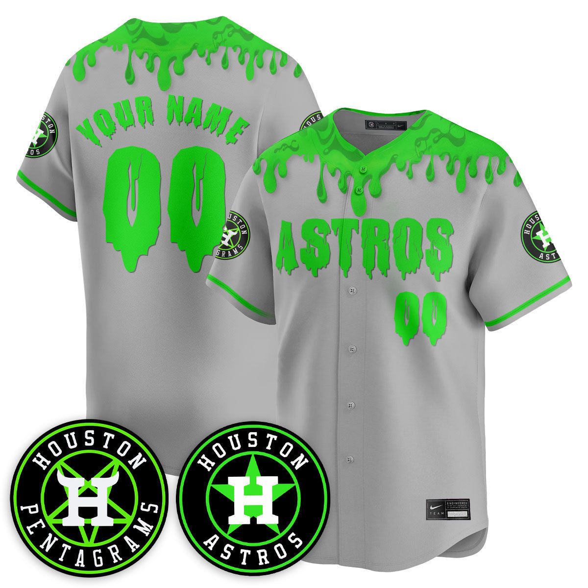 Men's Houston Astros "Slime Night Special" Jersey - Stitched