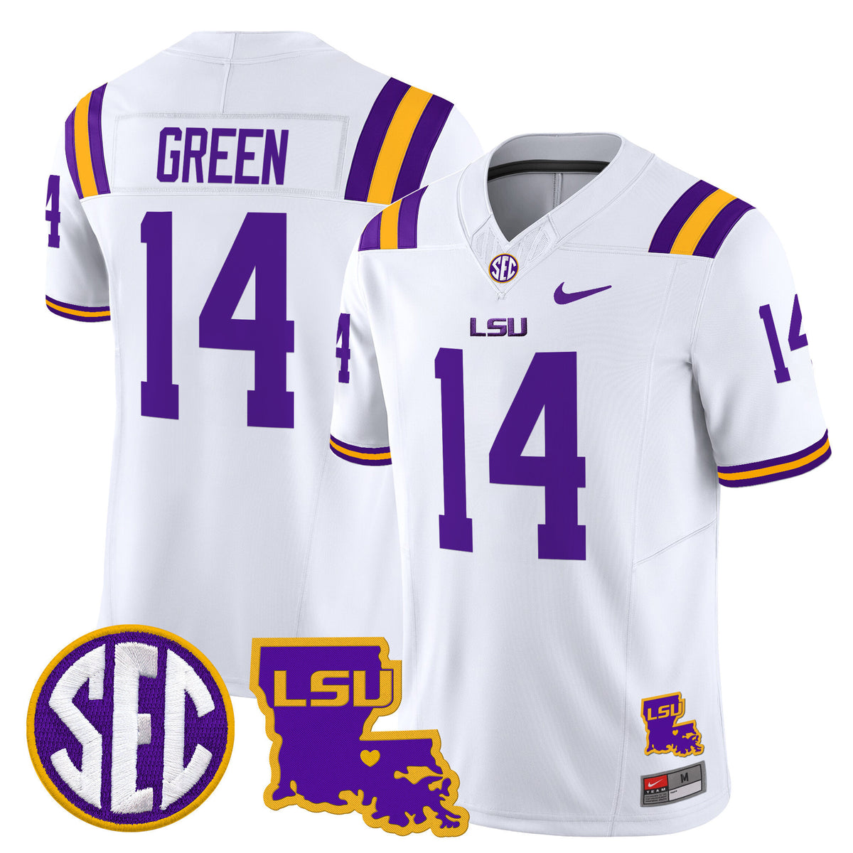 Men's LSU Tigers 2025 Louisiana Patch Vapor Limited Jersey - All Stitched
