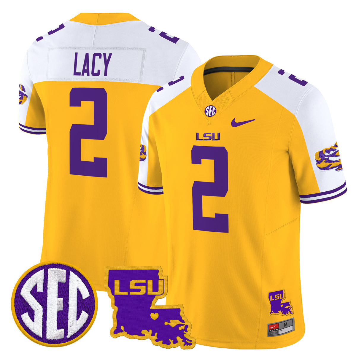 Men's LSU Tigers 2025 Louisiana Patch Vapor Limited Jersey - All Stitched