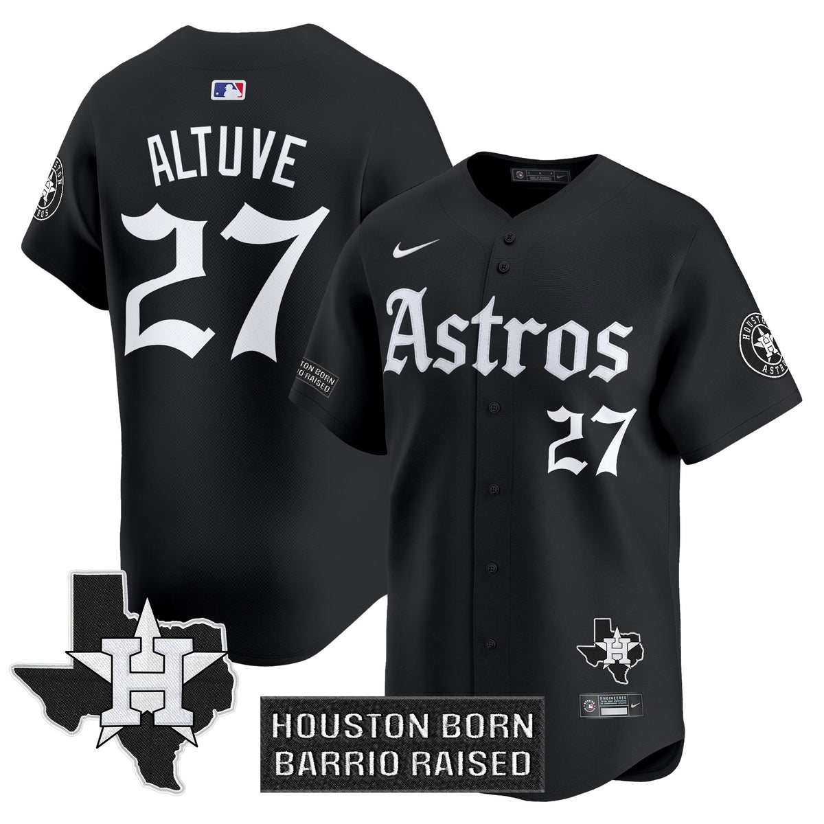 Men's Houston Astros 'Gothic Edition' Vapor Premier Limited Jersey - All Stitched