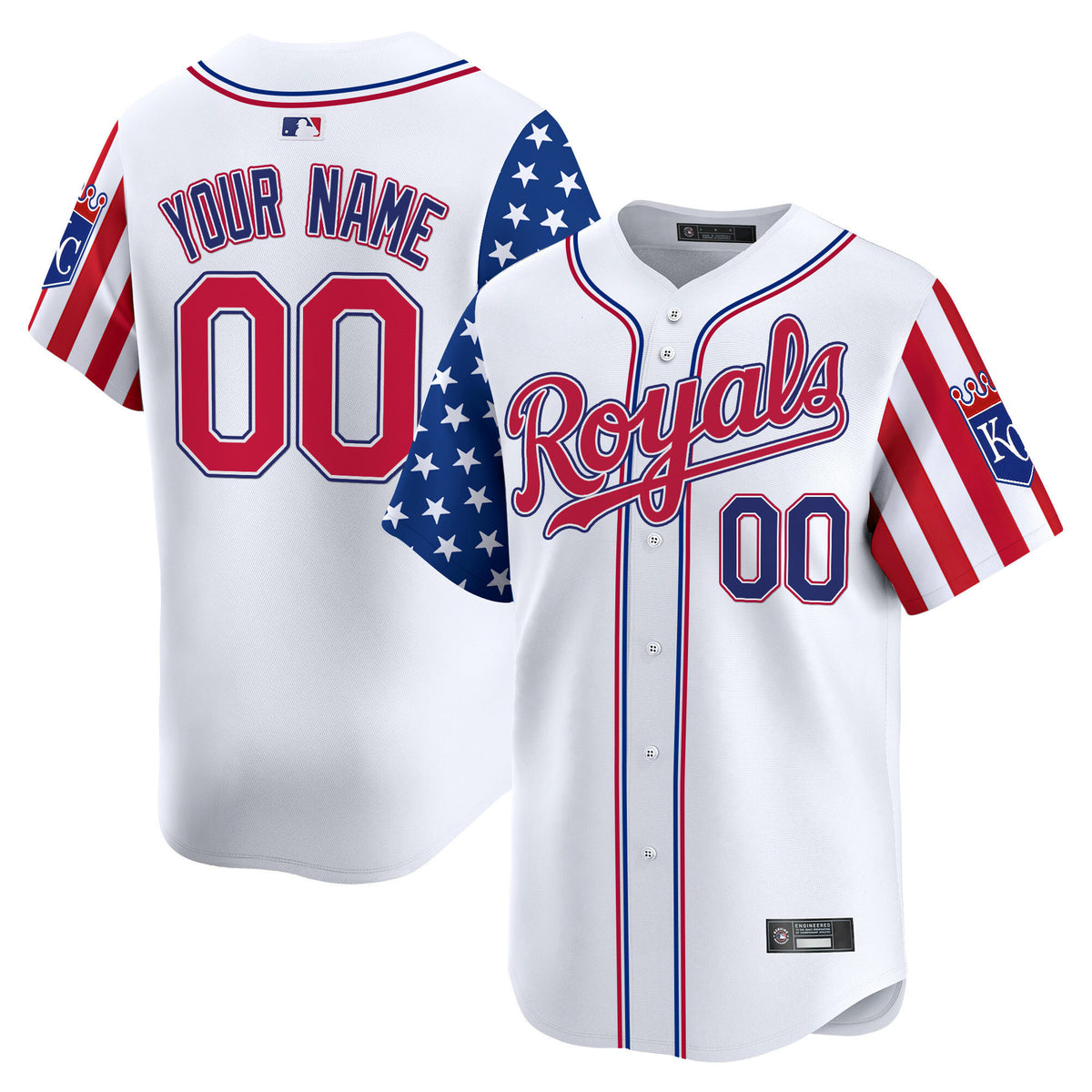 Kansas City Royals 2025 Independence Day Vapor Premier Limited Custom Jersey - All Stitched