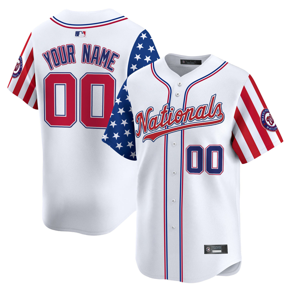 Washington Nationals 2025 Independence Day Vapor Premier Limited Custom Jersey - All Stitched