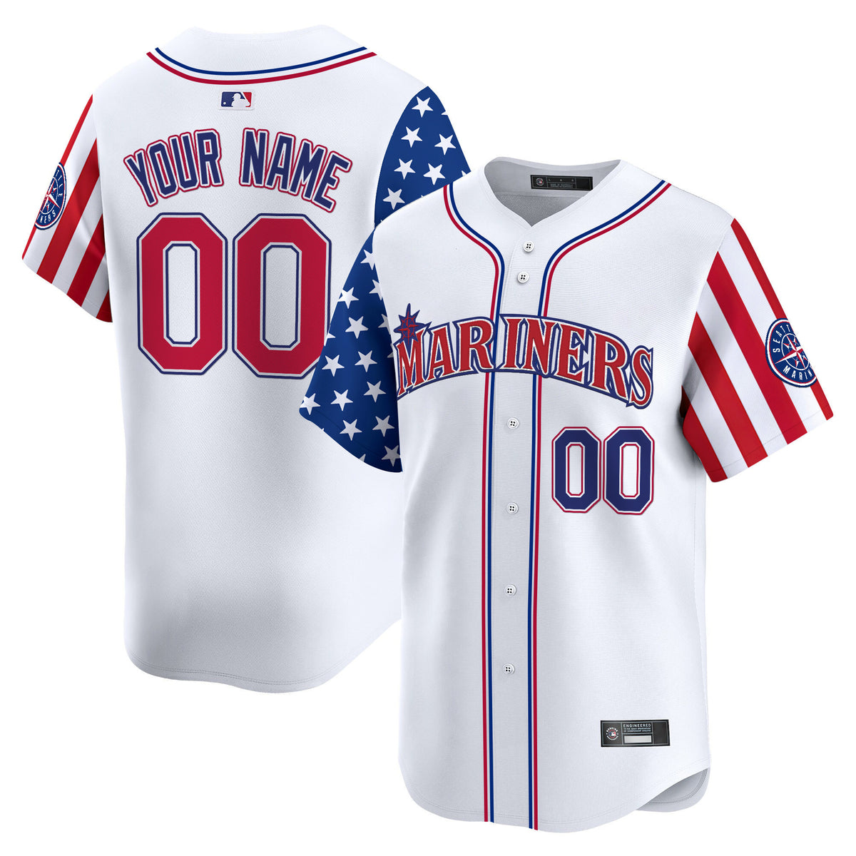 Seattle Mariners 2025 Independence Day Vapor Premier Limited Custom Jersey - All Stitched