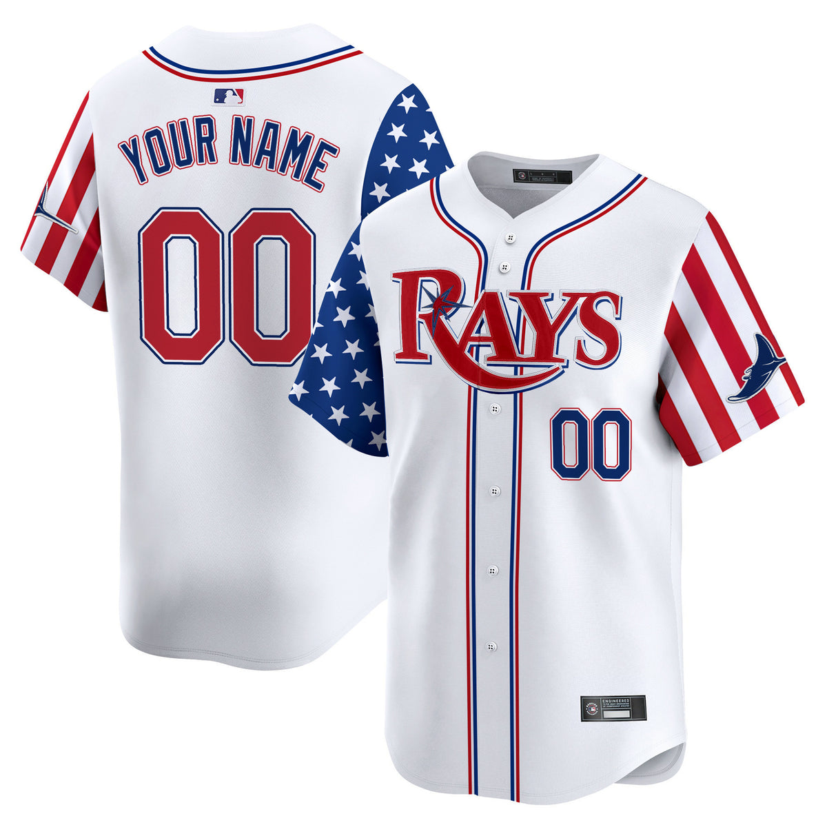 Tampa Bay Rays 2025 Independence Day Vapor Premier Limited Custom Jersey - All Stitched