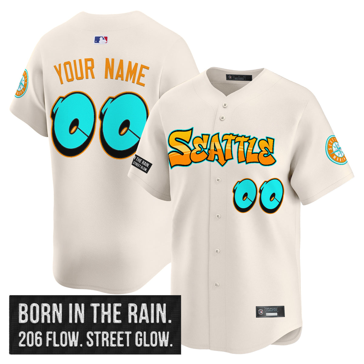 Seattle Mariners 'Graffiti Emerald Drop Edition' Vapor Premier Limited Custom Jersey - All Stitched