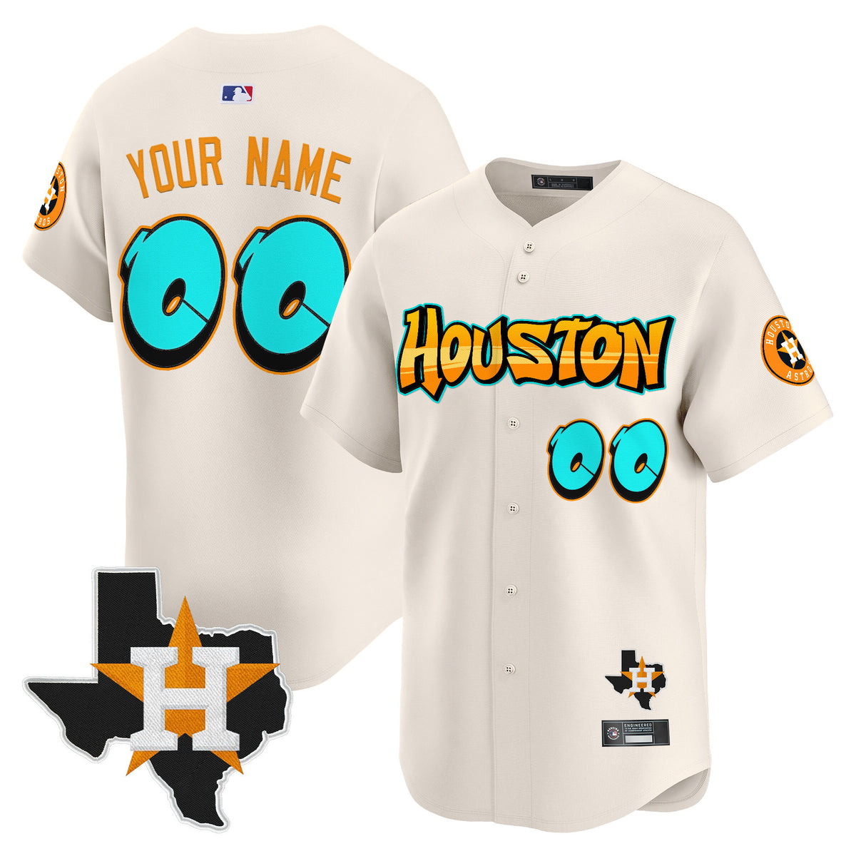 Houston Astros 'Graffiti H-Town Edition' Vapor Premier Limited Custom Jersey - All Stitched