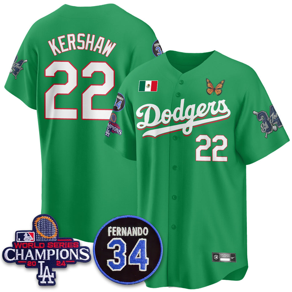 Los Angeles Dodgers Mexican "For 34" Custom Jersey - All Stitched