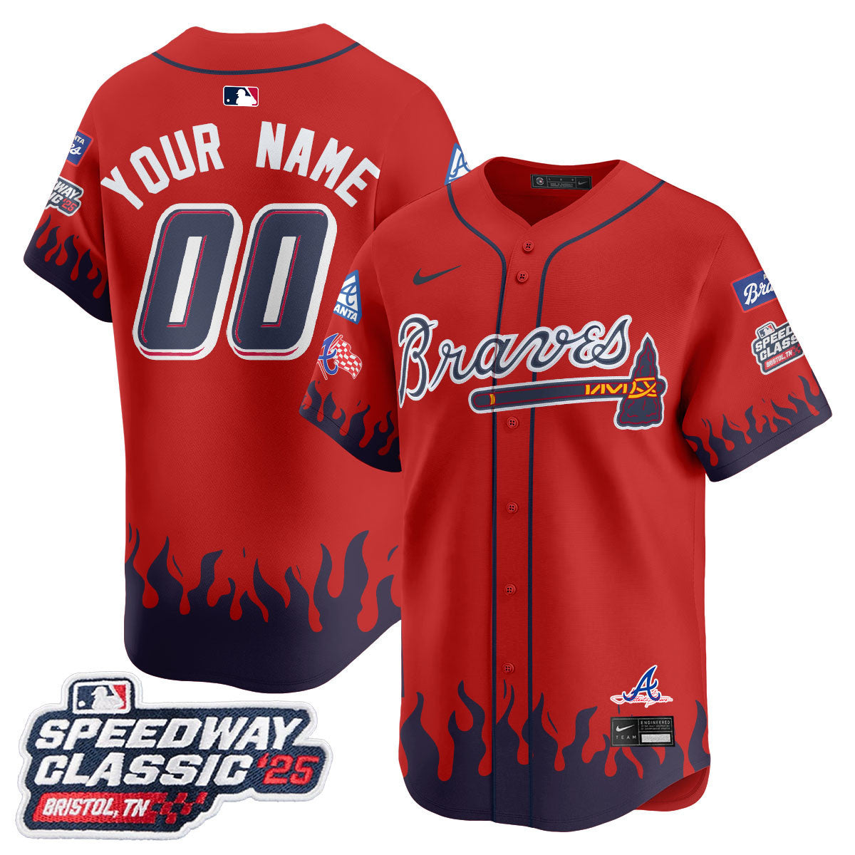 Men's Atlanta Braves 2025 Speedway Classic Limited Jersey V2 - All Stitched