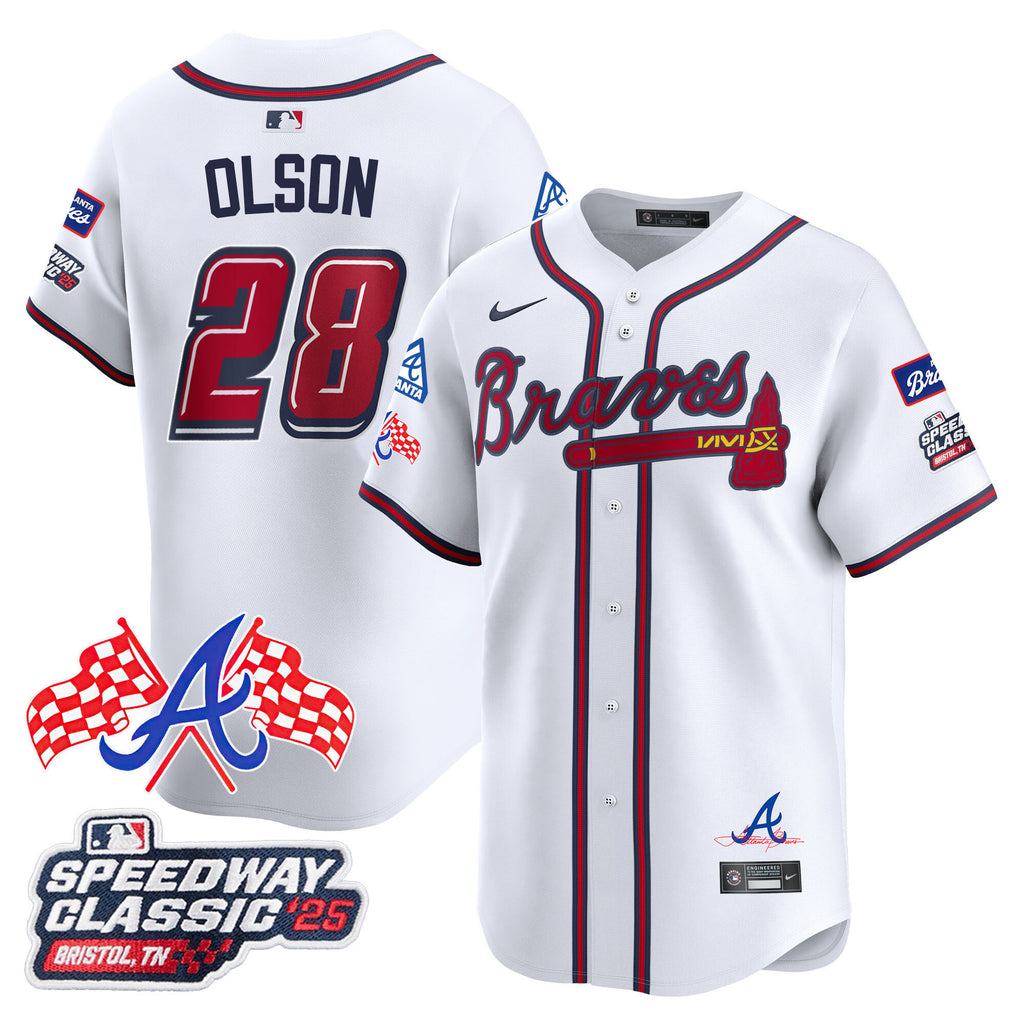 Men's Atlanta Braves 2025 Speedway Classic Limited Jersey V1 - All Stitched