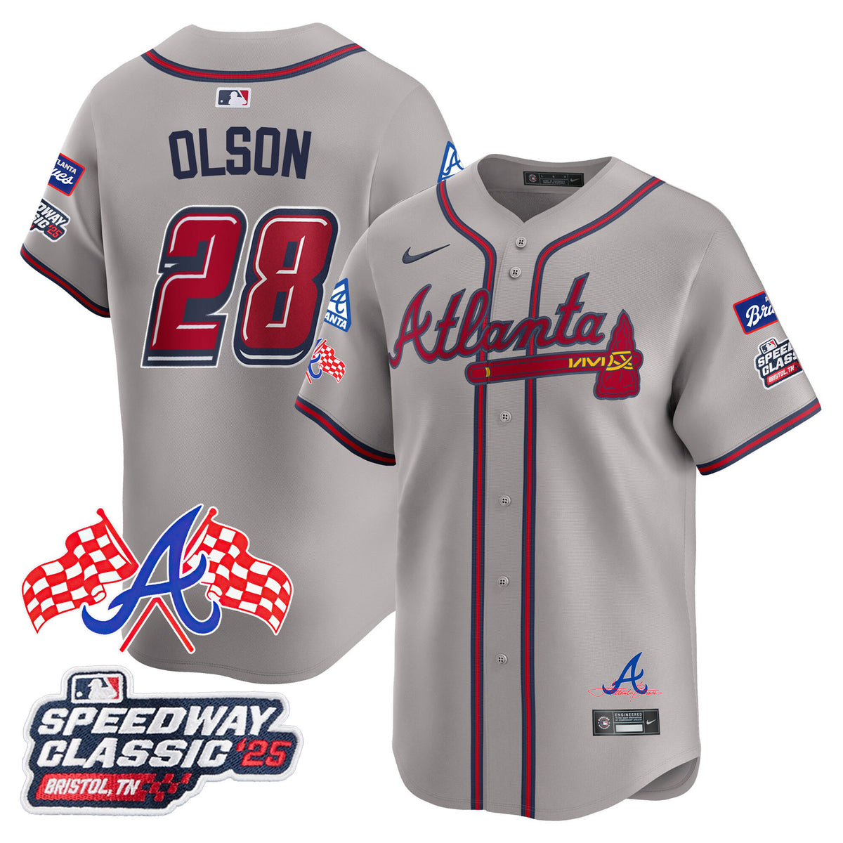 Men's Atlanta Braves 2025 Speedway Classic Limited Jersey V1 - All Stitched