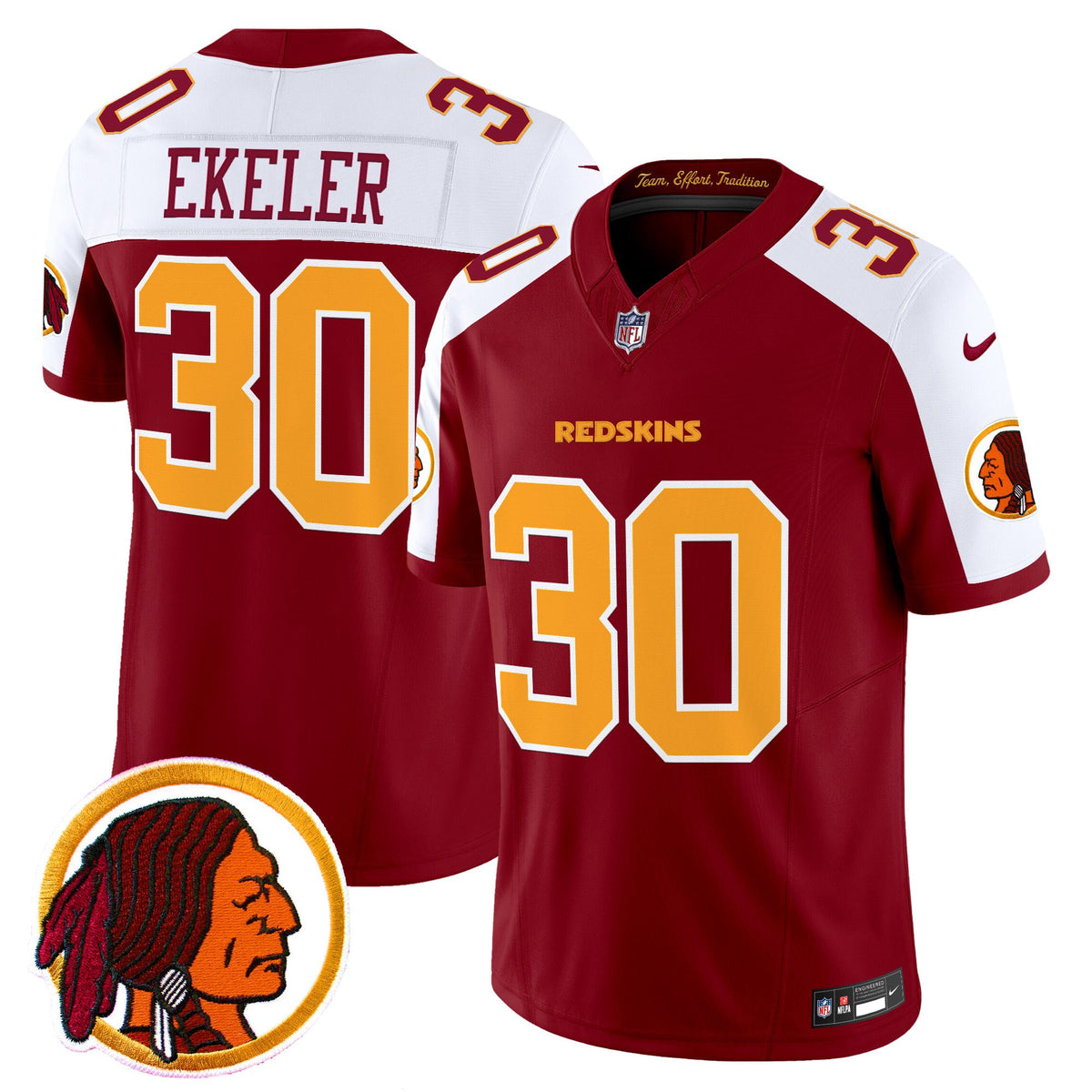 Men's Washington Redskins Throwback Vapor Limited Jersey V2 - All Stitched
