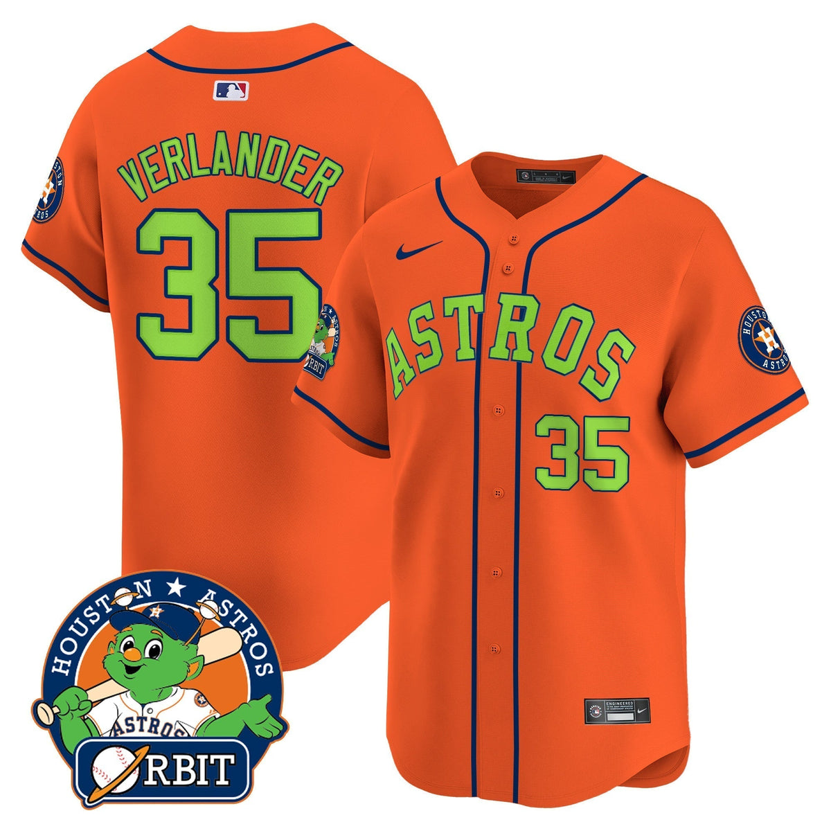 Astros Orbit Patch Vapor Premier Limited Jersey V2 - All Stitched