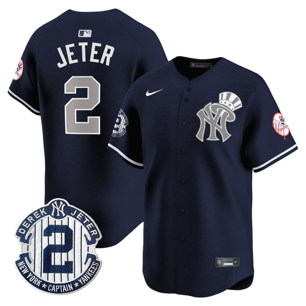 NYY Derek Jeter Patch Vapor Premier Limited Jersey V2 - All Stitched