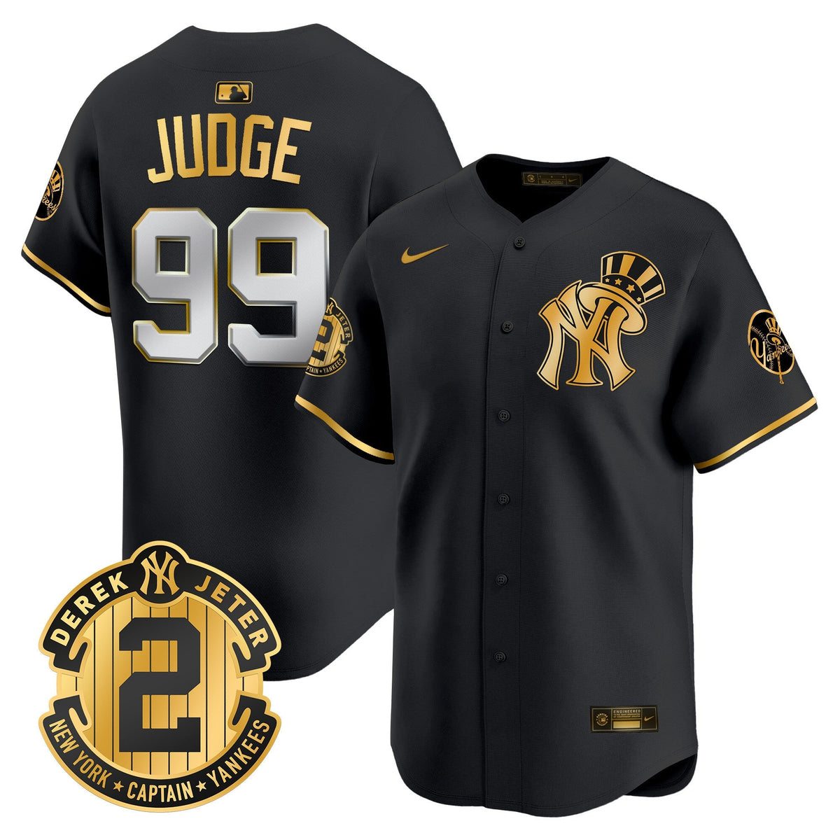 NYY Derek Jeter Patch Vapor Premier Limited Jersey V2 - All Stitched