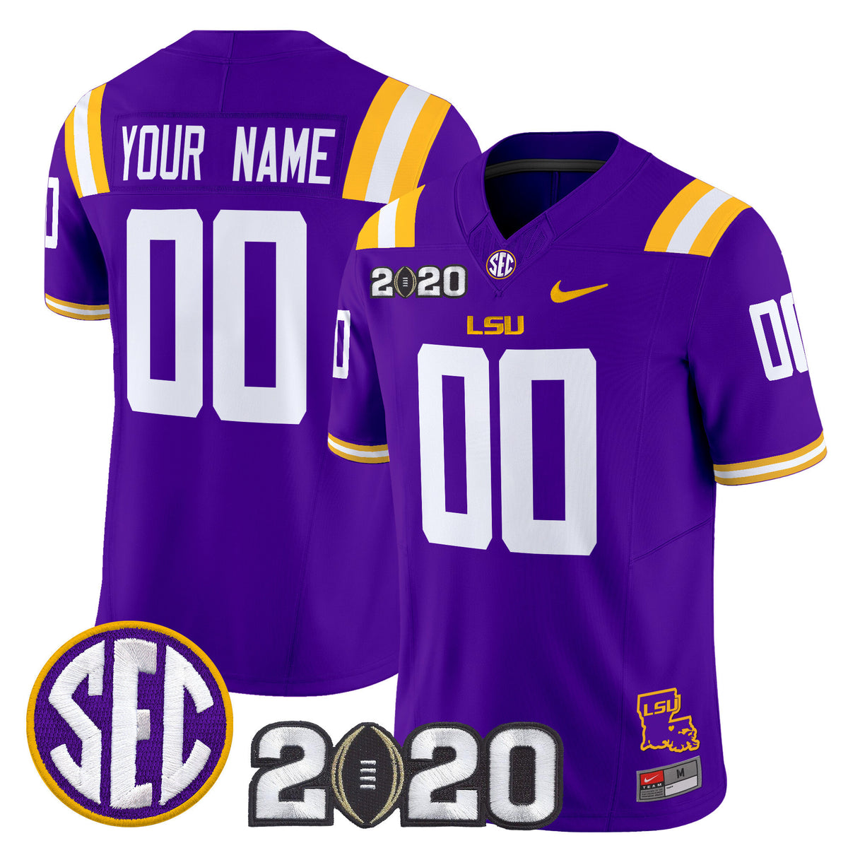 LSU Tigers 2020 National Champions Vapor Limited Custom Jersey - All Stitched