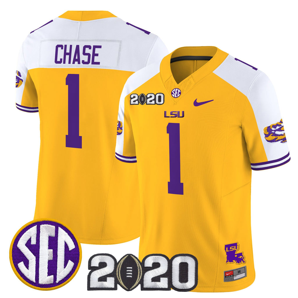 Men's LSU Tigers 2020 National Champions Vapor Limited Jersey - All Stitched