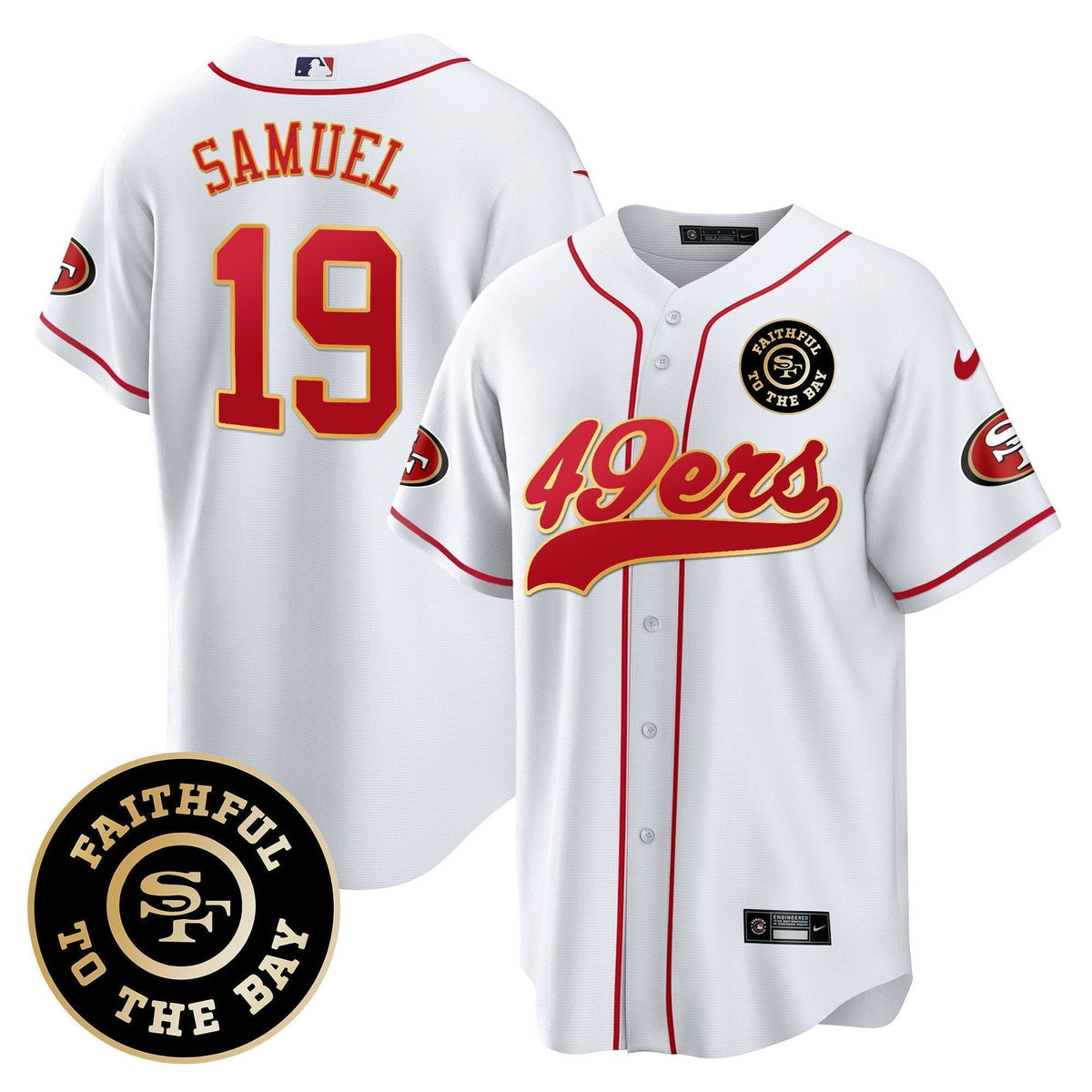 49ers Faithful To The Bay Patch Baseball Jersey - All Stitched