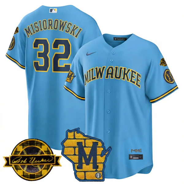 MIL Home & Bob Uecker Patch Vapor Premier Limited Men Jersey - All Stitched